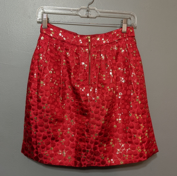 Lauren Moffatt Anthropologie Red Gold Bubble Skirt - Picture 8 of 8